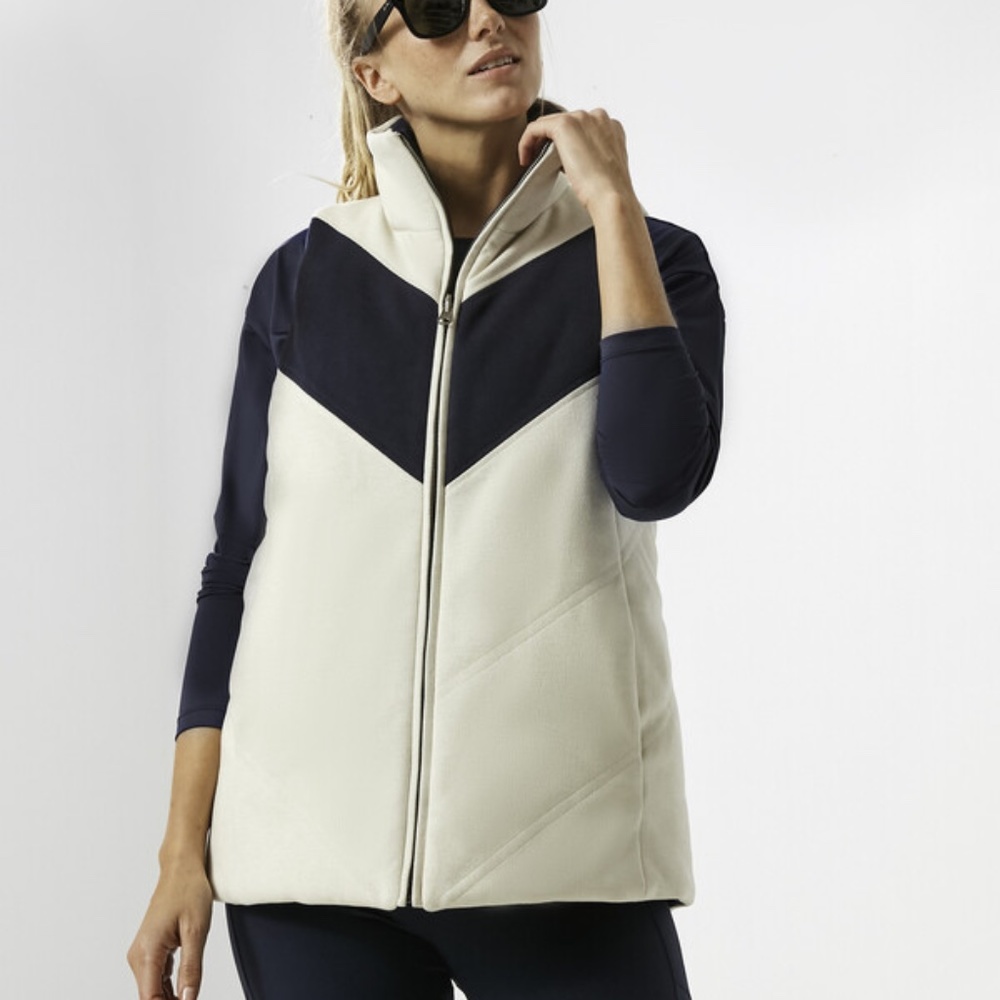 Tuckernuck White and Navy Reversible Varsity Vest
